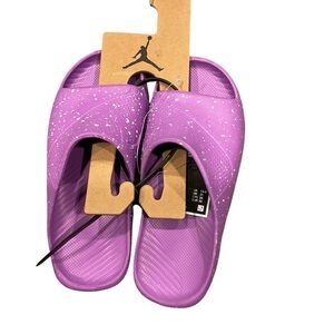 Jordan Post Slides Kids Purple Speckled Sandals FJ6069-500 Size 1Y